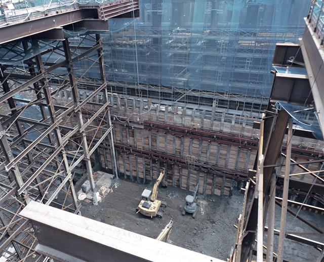 「TorchTower」鎮物埋納式/ハイブリッド逆打ち採用/三菱地所、清水建設